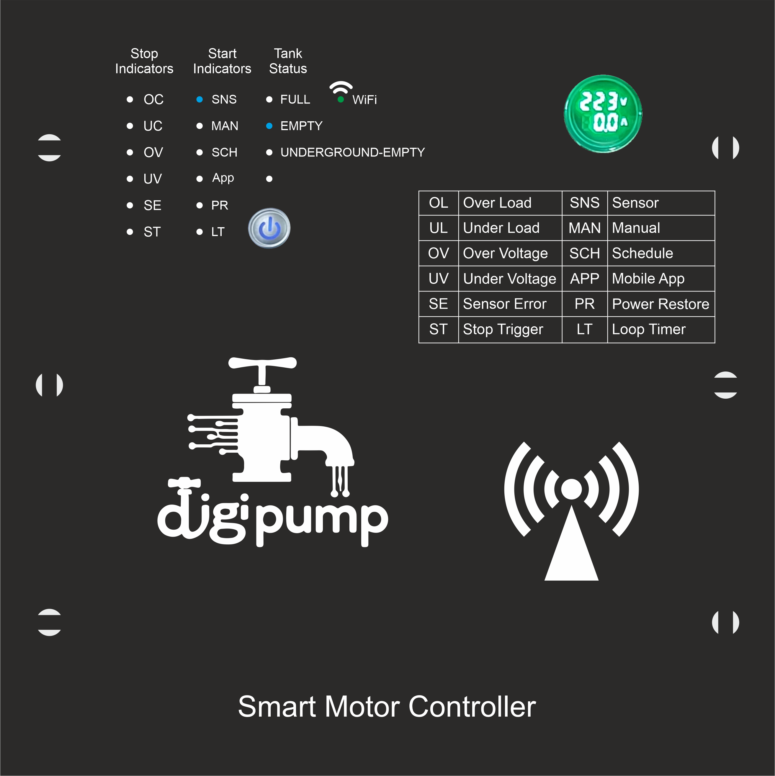 Dual Motor Control Water Pump Wireless Sensor Starter Panel